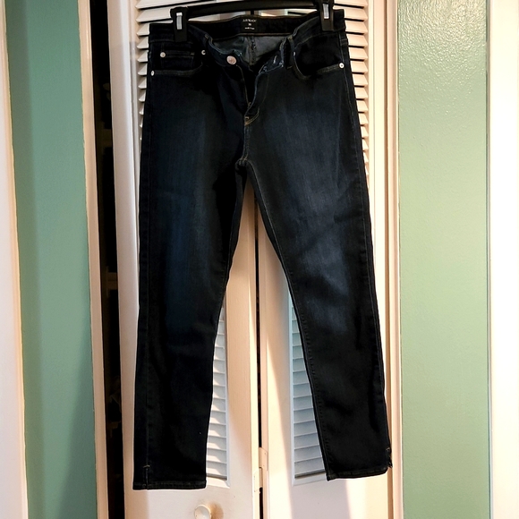 Dark bue jeans w/small slit at ankle. - Picture 1 of 7